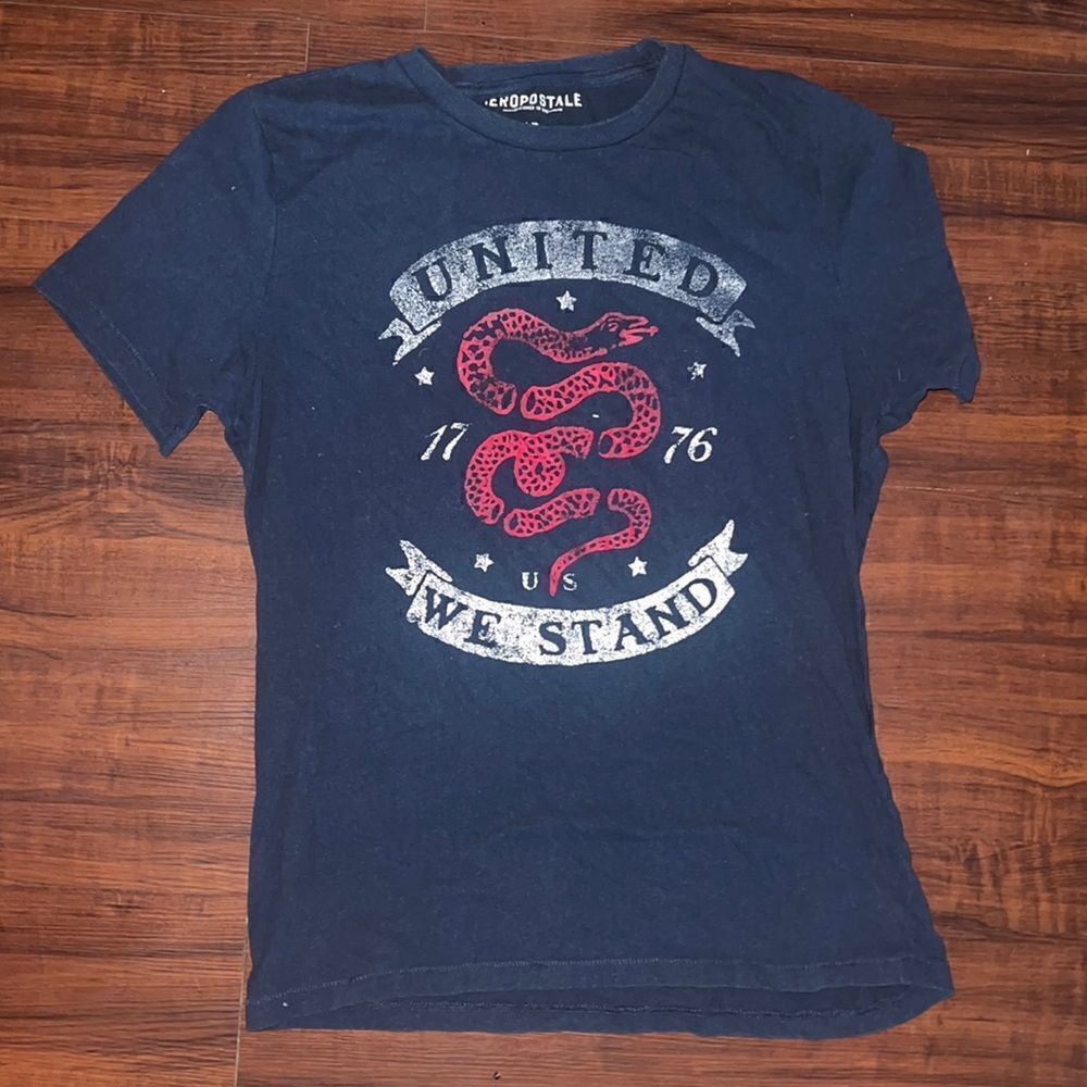Aeropastale Navy Shirt USA Logo United We Stand - Size Large Shirt